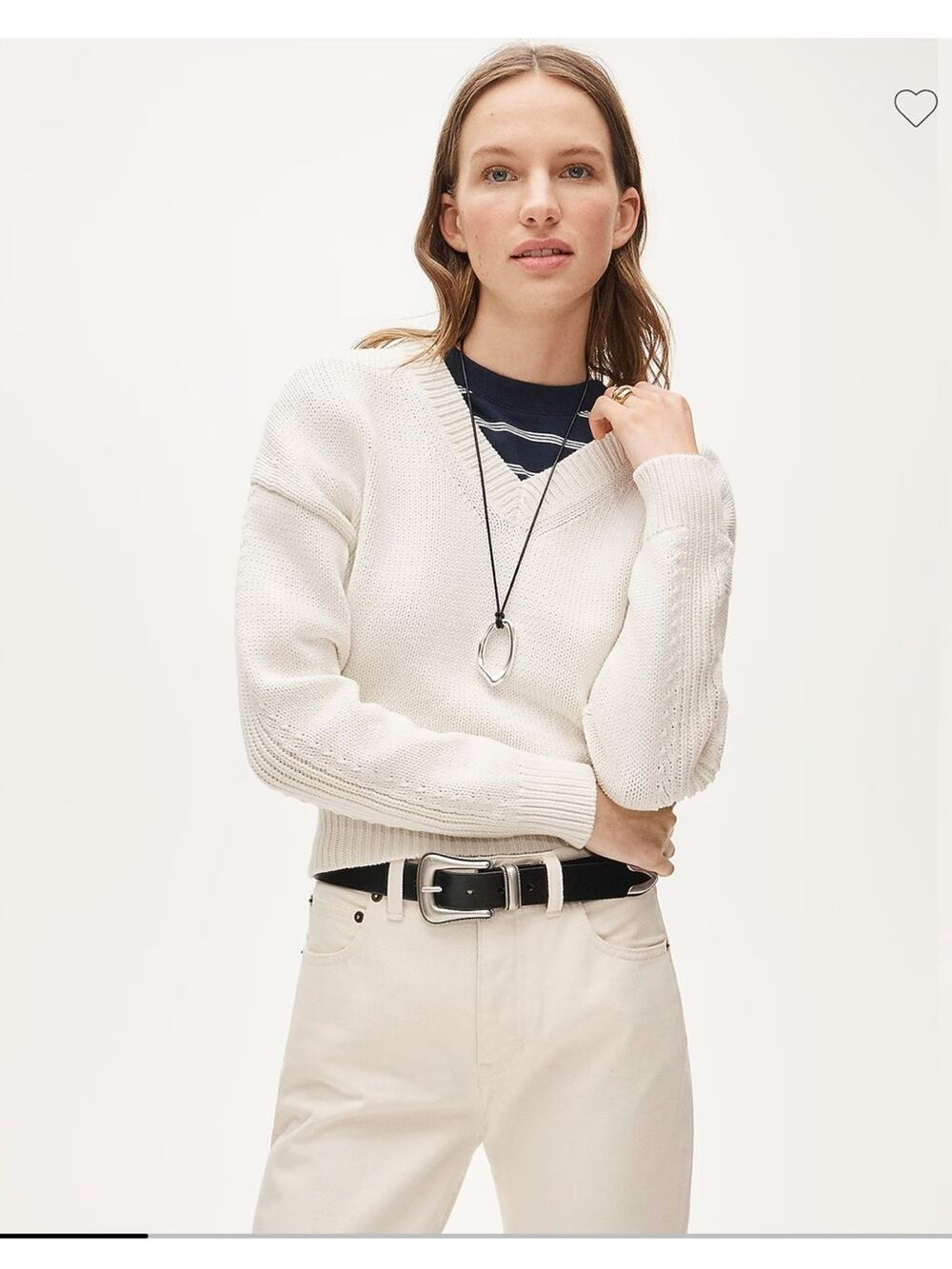 J.Crew Cotton-blend V-neck pullover sweater